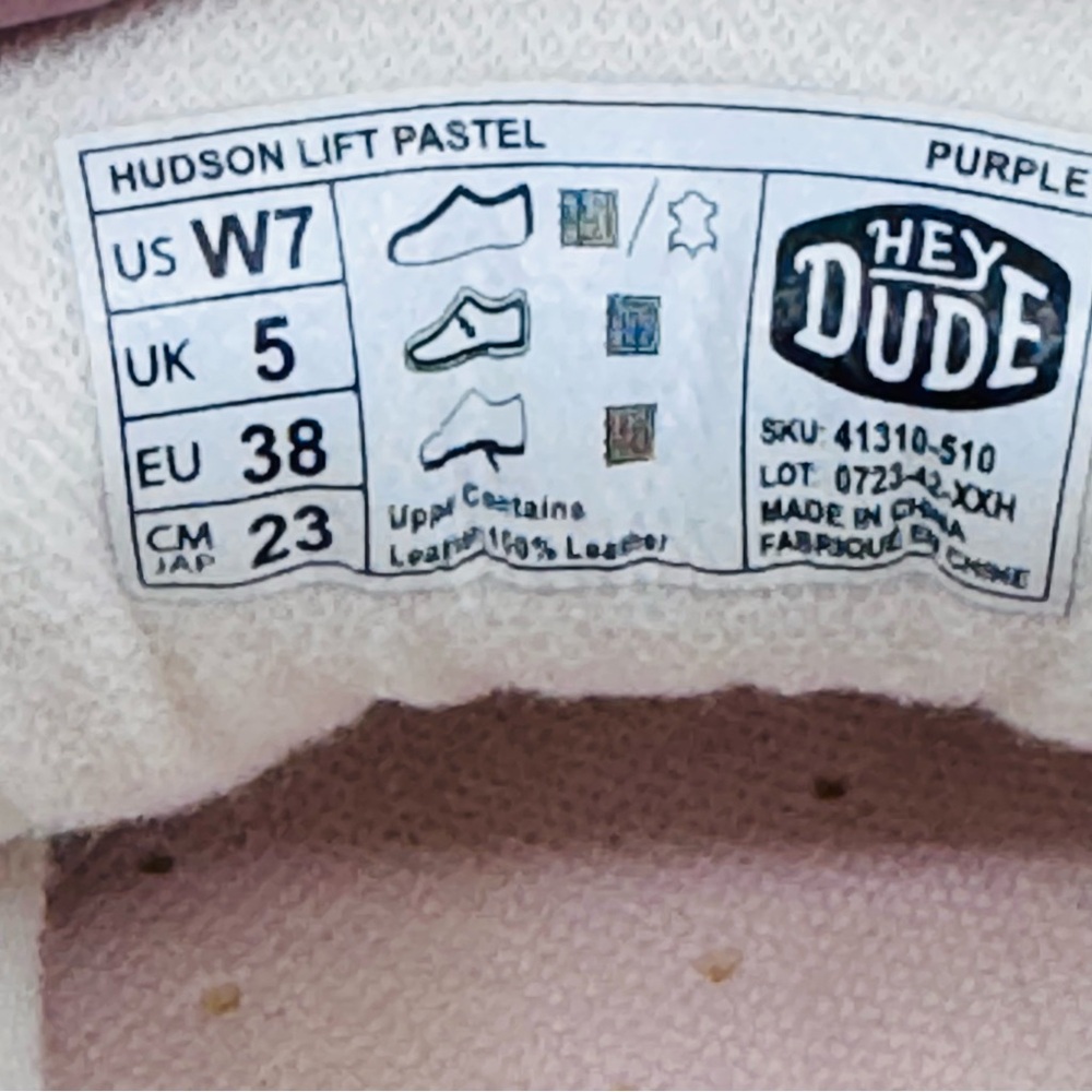 HEYDUDE Hudson Lift Pastel Color Light Purple Women’s 7 - Picture 11 of 11